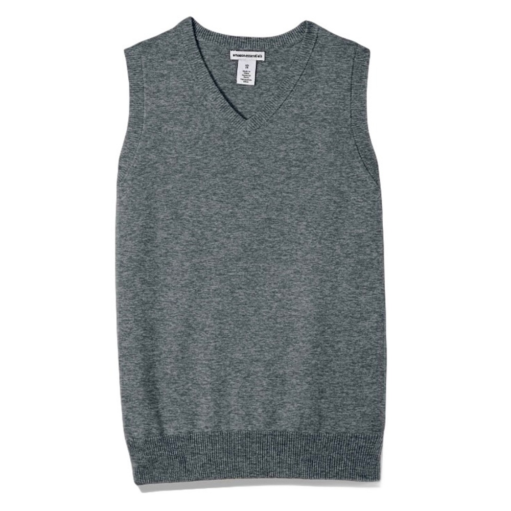 Amazon Essentials Gray V Neck Sweater Vest